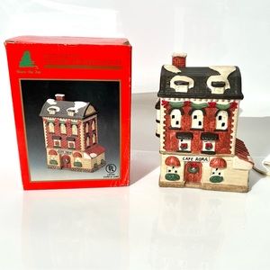 Caldor Vintage Hand Painted Ceramic Lighted House - Cafe Roma